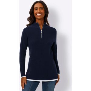 Gebreide Trui - Marine - 100% Katoen - Gedessineerd Meerkleurig