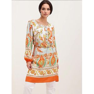 Bigdart Jurk  geel / groen / oranje / wit