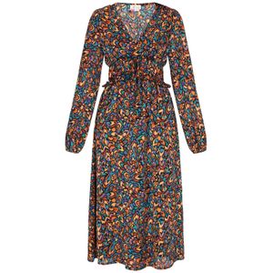 IZIA Jurk  groen / lavendel / oranje / zwart