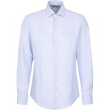Overhemden - Blauw - 100% Linnen - Slim Fit - Kentkraag - Lange Mouwen