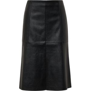 s.Oliver BLACK LABEL - Knielange Rok - Kunstleerlook - Regular Fit