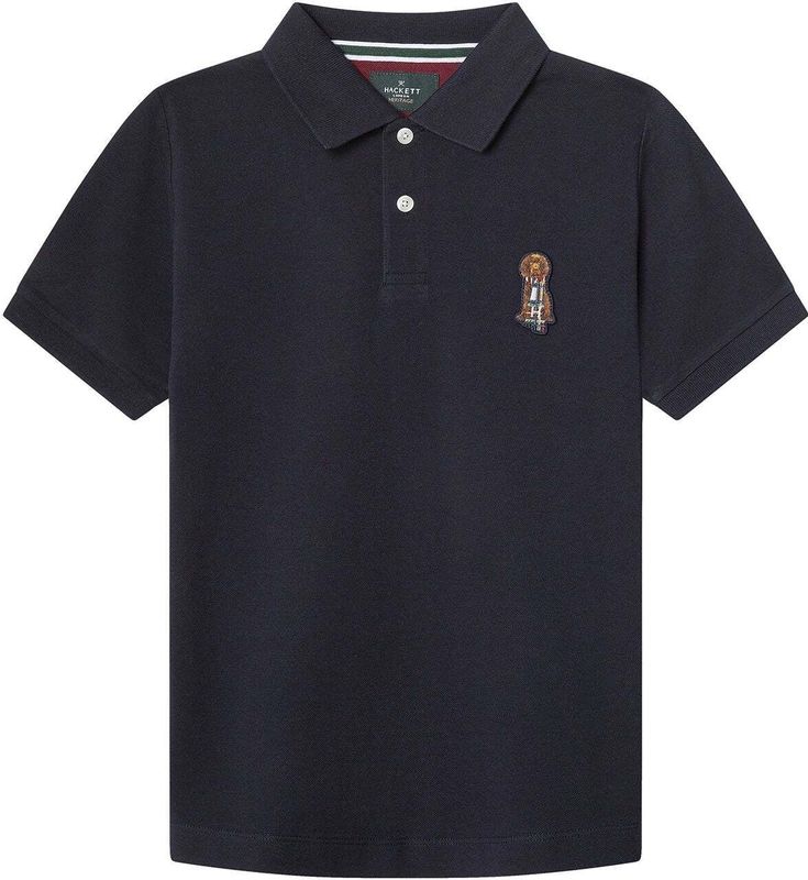 Hackett Londonvoor jongens. HK5600005 Heritage Harry marine polo (2años= 92cm), Casual, Katoen, Korte mouwen, Marineblauw, kinderkleding