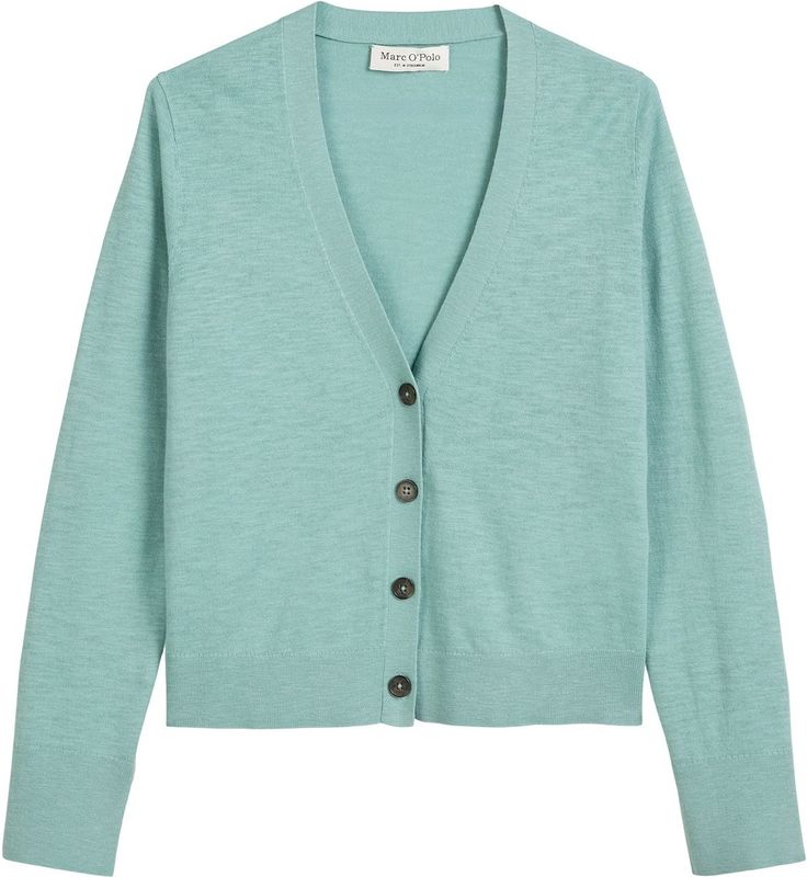 Marc O'Polo - Gebreid Damesjack - Effen - Mix van Katoen en Linnen