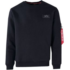 Alpha Industries - Back Print Crewneck - Sweater - Zwart - 80% Katoen, 20% Polyester