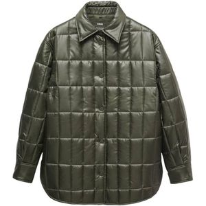 Mango Quilted Jas Groen