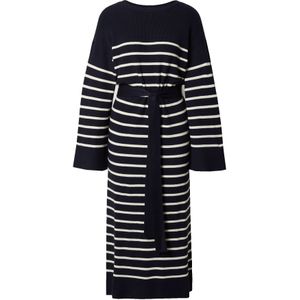EDITED Gebreide jurk  beige / navy