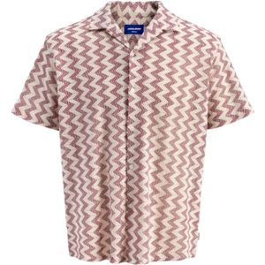 JACK & JONES Overhemd 'JORSummer Luke'  ecru / bordeaux