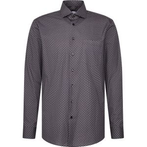 SEIDENSTICKER Zakelijk overhemd 'Schwarze Rose'  bruin / donkerbruin / wit