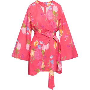 Laurella Jurk  lichtblauw / groen / pink / rosa