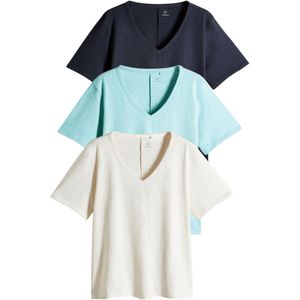 The Set Shirt  beige / navy / lichtblauw