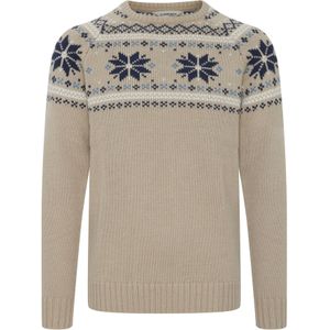 11 Project Trui 'Timbro'  blauw / lichtbruin / wit