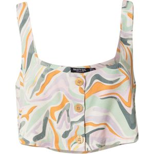 Nasty Gal Top  mintgroen / donkergroen / pastellila / oranje / wit