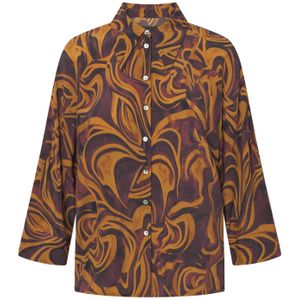 Jascha Stockholm Blouse 'Air'  bruin / lila / oranje