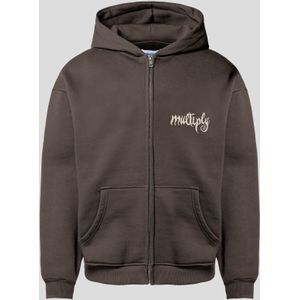 Multiply Apparel Sweatvest 'Law Of Nature'  beige / donkerbruin