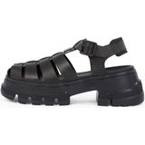 Tommy Jeans - Gevlochten Sandalen - Zwart - Leer