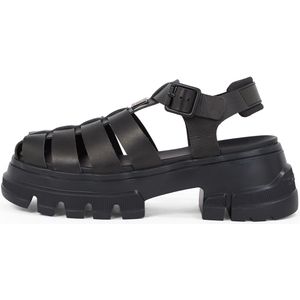 Tommy Jeans - Gevlochten Sandalen - Zwart - Leer