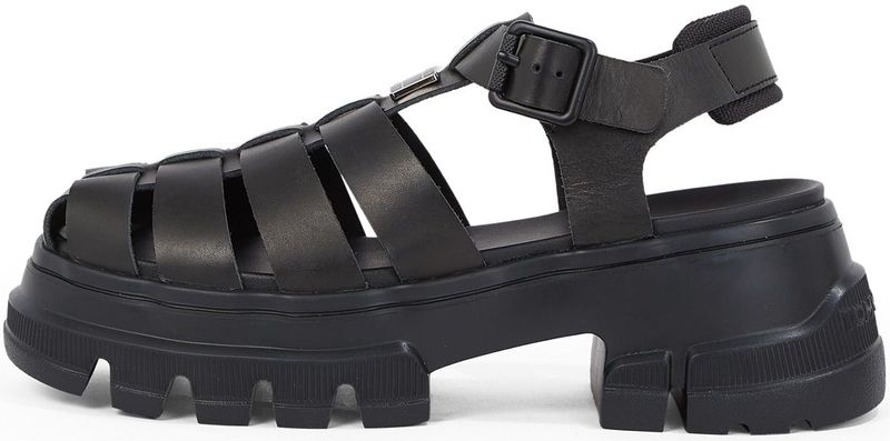 Tommy Jeans - Gevlochten Sandalen - Zwart - Leer