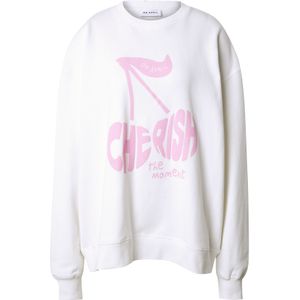 OH APRIL Sweatshirt 'Cherish Moment'  lichtroze / parelwit