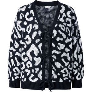 MIAMODA Gebreid vest  zwart / offwhite