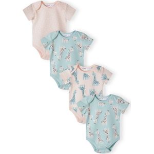 MINOTI Rompertje/body  blauw / lichtroze