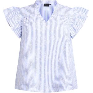 Zizzi Blouse 'VKatja'  royal blue/koningsblauw / wit
