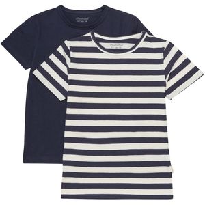 MINYMO - Shirt - Donkerblauw/Natuurwit - Gestreept - 2 Pack