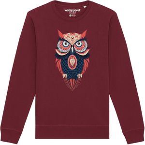 Watapparel Sweatshirt ' Colorful Owl '  gemengde kleuren / bourgogne
