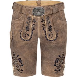 SPIETH & WENSKY - Gernot - Korte Broek - Bruin - Leer - Bloemenprint