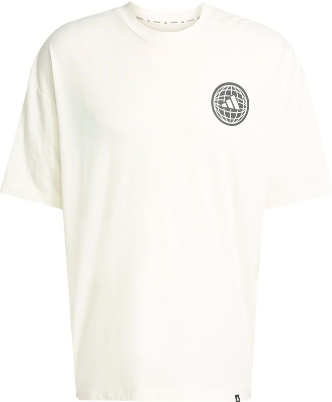 ADIDAS PERFORMANCE Functioneel shirt 'GFX GLOB Q3'  zwart / wit