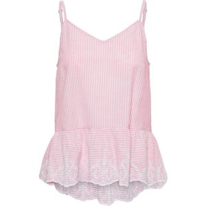 PIECES Top  rosa / wit