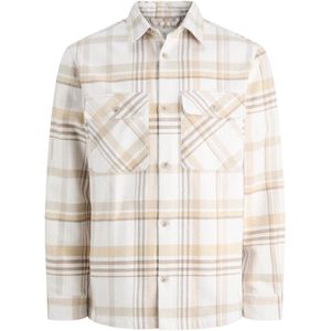 JACK & JONES Overhemd 'RAYLE'  beige / bruin / wit