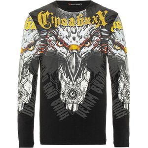 CIPO & BAXX Shirt  geel / grijs / zwart / wit