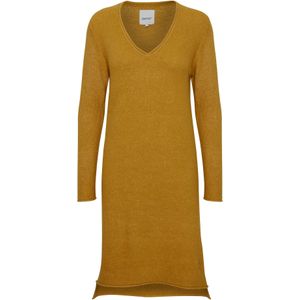 Oxmo Gebreide jurk 'IDA'  donkergeel
