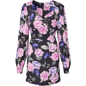 Laurella Jurk  donkerblauw / lichtgroen / rosa / zwart