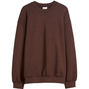 Bershka - Sweatshirt - Chocoladebruin - Oversized - Lange Mouw