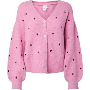 YAS Gebreid vest 'YASFLEUR'  rosa / bourgogne