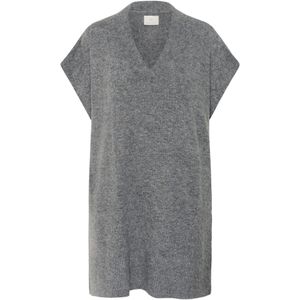 KAFFE - Annetta - Poncho - Grijs - Breiwol