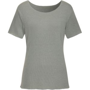 Lindegroen T-shirt - Viscose-Fijntricot - Glitterdetails - Comfortabele Pasvorm