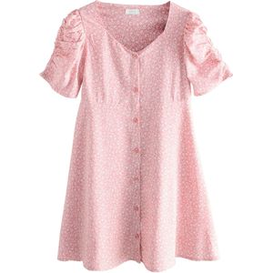 Next Jurk  rosa / wit