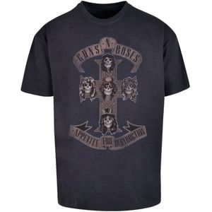 F4NT4STIC Shirt 'Guns 'n' Roses'  chamois / marine / antraciet / wit