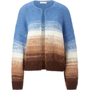 Rich & Royal Gebreid vest  ecru / blauw / lichtbruin / donkerbruin