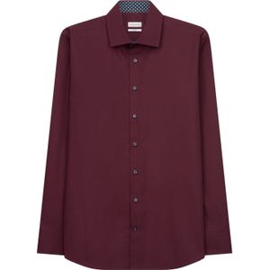 Overhemden - Donkerrood - X-Slim - Lange Mouwen - Kentkraag