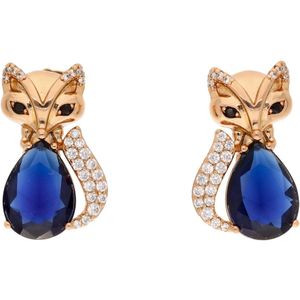 faina Oorbellen  blauw / rose-goud / zilver