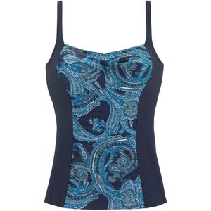 LASCANA Tankinitop  blauw / enziaan / oranje / wit
