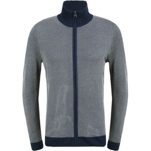 BLEND Gebreid vest 'Londer'  donkerblauw / wit