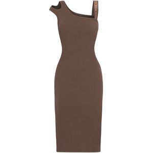 JIORO Jurk 'ESSENTIALS'  mokka