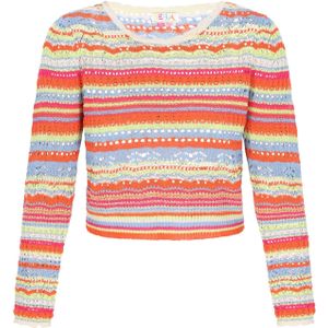 IZIA Trui  hemelsblauw / lichtgroen / oranje / pink