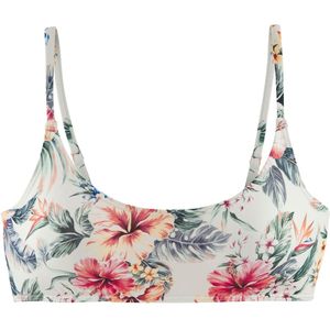 Look - Gebloemd Bralette Bikini - Crème - Recycling-Polyamide