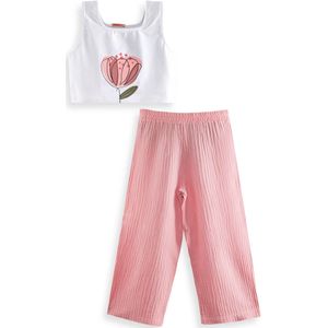 Denokids Set 'Flowers'  olijfgroen / oudroze / wit