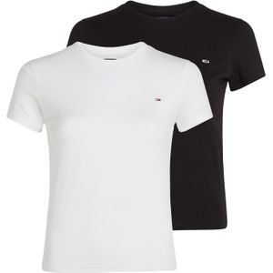 Tommy Jeans - Shirt - Zwart/Wit - Jersey - 2 Pack